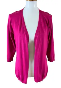 Lety And Me M Burgundy Beecher Cardigan Lace Back Lightweight Layering