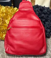 Bally  Red Leather Backpack Slingback