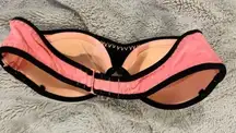 Victoria’s Secret strapless Y2K bikini top Color block w/ embroidered edge 32B