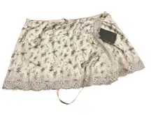 HOUSE OF CB Noemie Floral Lace Trim Satin Skirt Women garden print NWT