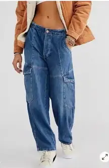 Free People all star button fly utility Jean cargos small