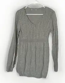 Y2K Sweater‎ Large Gray Ribbed Henley Babydoll Bella Swan Elena Gilbert Vampire