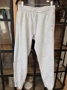 Aritzia TNA cozy fleece joggers boyfriend fit sweatpants ribbed logo high rise