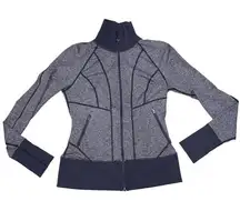 Zella Heathered Gray Mockneck Running Jacket