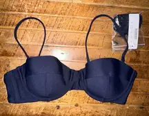 J Crew convertible strapless pin up girl 34B navy bikini top