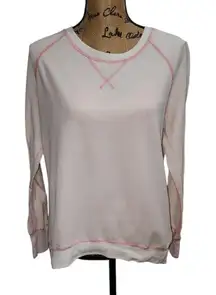 By Love Tree Sweatshirt Pullover Pink Contrast Stitching Comfy Casual‎ L