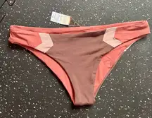 L*Space Barracuda Reversible Bikini Bottom Terracotta Orange Brown Cheeky Vaca