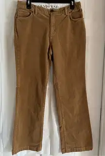 Lands' End Women Corduroy Pants Wide Leg Brown Flare High Rise Sz 8 Smart Casual