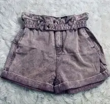 BDG High-Waist Shorts Urban Outfitters Cora Belted Pink Berry Rose Acid Size 25‎