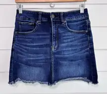 American Eagle Next‎ Level Stretch Hi -Rise Mini Denim Blue Skirt Size 6