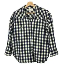 J. Crew Relaxed Fit Shirt Jacket Dark Blue Buffalo Plaid 2