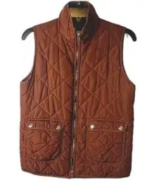 Thread & Supply Quilted Vest Zip Up Rust Orange Size Small