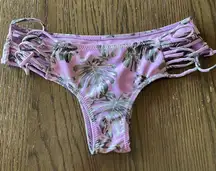 Lavender Green Tropical Palm Swim Bikini bottoms, Small