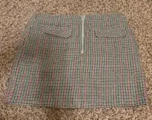 Tommy Jeans Mini Skirt 12 Check Print Zip Front Y2K 100% Cotton Lined Preppy