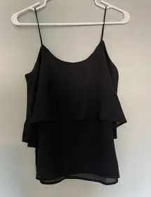 black ruffle tank, small