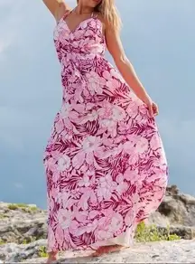 Lulus  pink floral print fully lined maxi dress