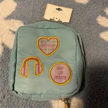 Carole Inc. Blue Mini Pouch with Patches - Travel Jewelry Case