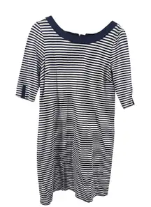 Banana Republic Navy White Stripe Boat Neck 3/4 Sleeve Sheath Dress Size 12