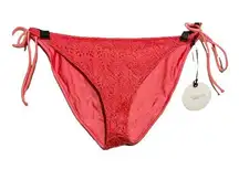 Tularosa Bikini Bottom NWT Swim Crotchet Bikini Knit Coral Red Large