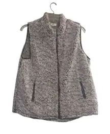 ENTRO Women’s Vest Size 1X Sherpa‎ Zip Up Brown