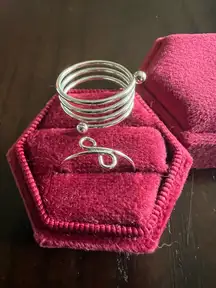 Women’s Stainless Steel Silver Stackable Rings 2 Pack Set Size 7