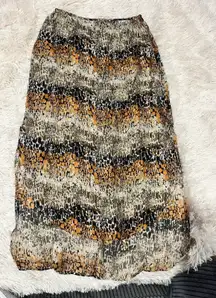 Courtney Washington Made In USA Long Animal Print Skirt Size Small Women's