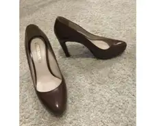 Prada Womens Brown Leather High Heel Pumps Size 37