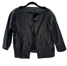 Robert Roodriguez Leather Jacket Women's Medium Black Single Button Closure