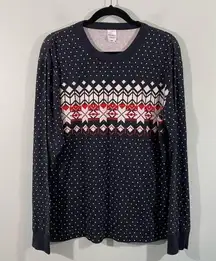 Hanna Andersson Black Holiday Fairisle Matching Pajamas Size XL Organic Cotton