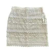Wrangler Cream Lace Mini Skirt size small
