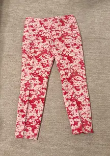 Per Se Red and White Floral Straight Leg Pants