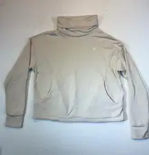 ASICS Women's Beige Fleece Mock Neck Hoodie Athletic Size S