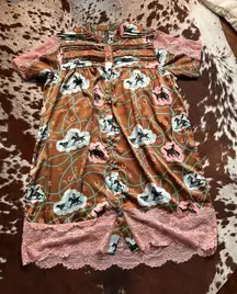 Western women’s western snap up button dress two fly co size XS 