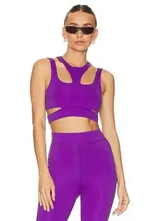 Revolve NWT Camila Coelho Purple Cut Out Aline Sports Bra Size XS