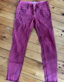 Burberry Brit westbourne skinny Ankle Jeans Size 26 red