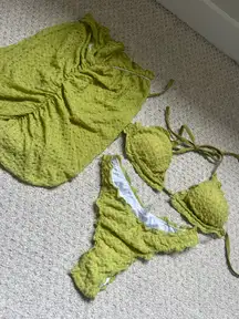 Green Shein Bikini Three-Piece