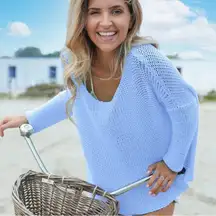 Wooden Ships Blue Key West Knit Sweater In Beach Sky Size XL