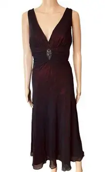 Jones Wear Dress Y2K Goth Witch Vamp Iridescent Black Red Formal Prom Maxi Dress