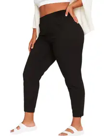 Old Navy Womens Stretch Tech Pants Black size M Tall Dry Quick Jogger Zip Ankle