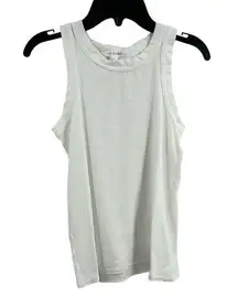 Ava + Esme White Ribbed Sleeveless Tee New Size XS