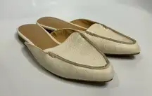 Express off white reptile embossed mules flats size 8