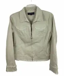 Trousers Etc Tan Fringe Jacket with Austrian Crystal Embellishments Size 6 NWOT