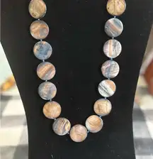 Mother of Pearl Blue/ Brown Shell Necklace