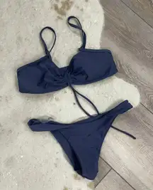 SheIn Navy Blue Cheeky Bikini Set