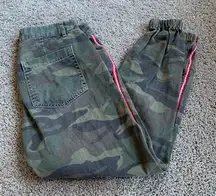 Sundry Camo Cotton Twill Zip Jogger Pants w/ Color Side Stripe Size 25