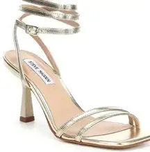 Steve Madden Kyrah Shoes SZ 6.5 Gold Platform Heels Ankle Straps Wedding Formal