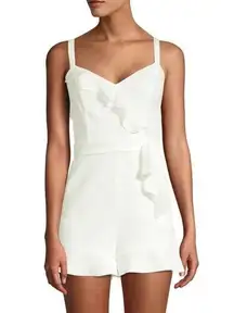 Parker Cartagena Pearl White Tie Waist Romper Size 6