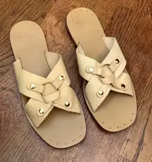 A La Plage Basma Harness Slide Sandals in Natural