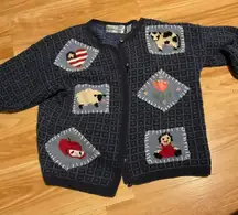 Patchwork vintage knit‎ cardigan