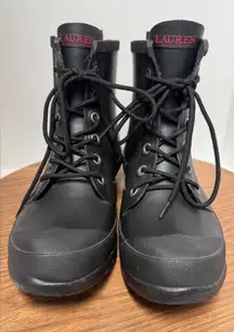 Lauren Ralph Lauren Women Mikenna Bo-Rai Lace Up Rubber Rain Snow Boot- 8B